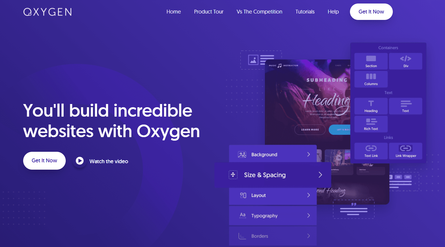 oxygen builder homepage