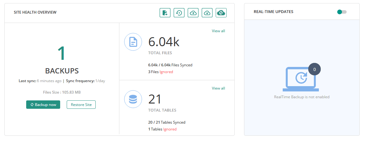 managing backups in BlogVault