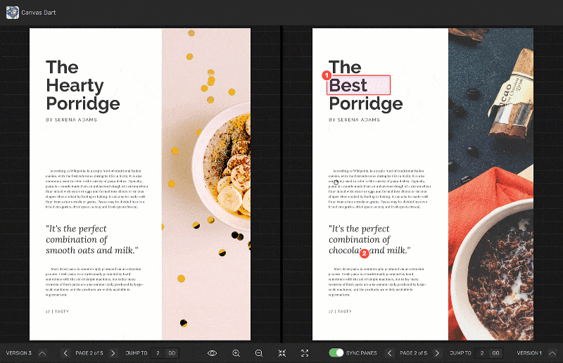 GoVIsually comparing two design variations