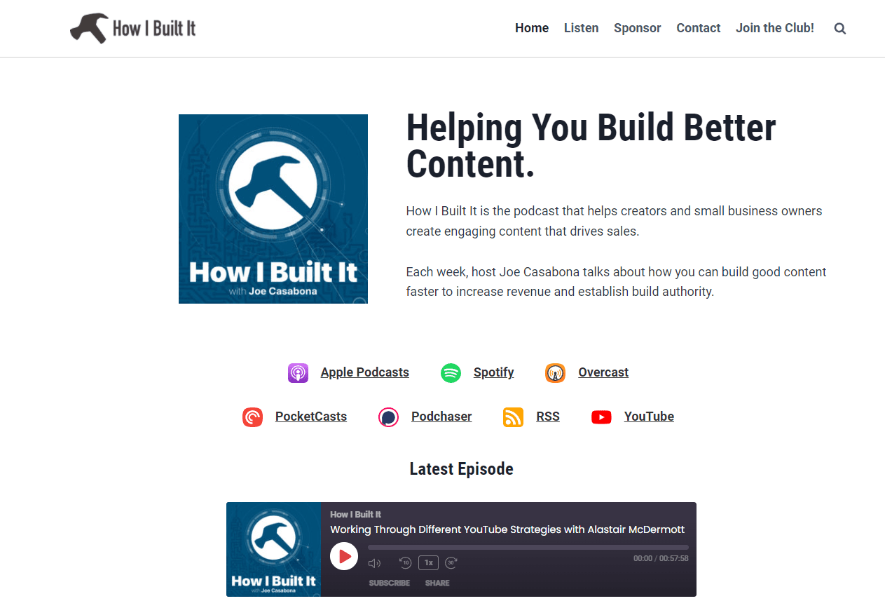 How I Built It by Joe Casabona wordpress podcast