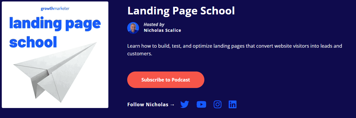 Landing Page School with Nicholas Scalice wordpress podcast