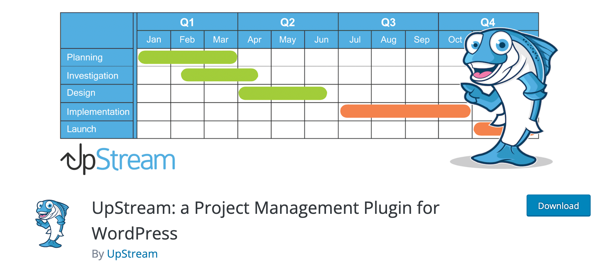 WordPress Project Management by UpStream homepage