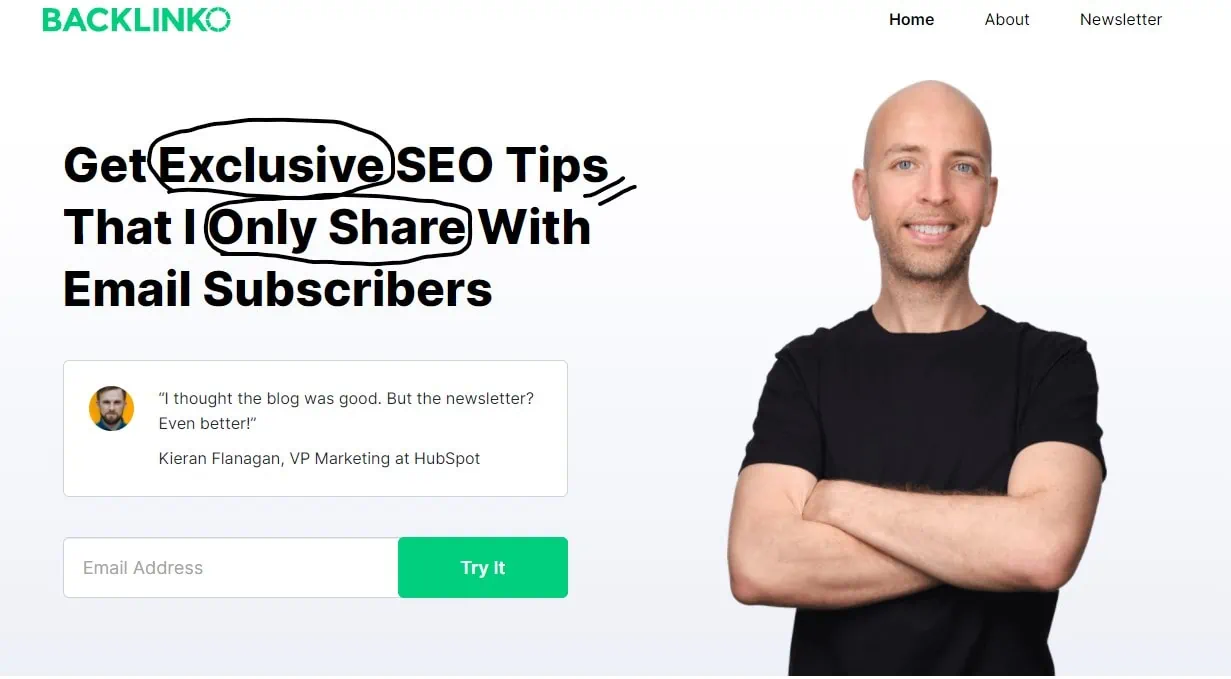 backlinko landing page design